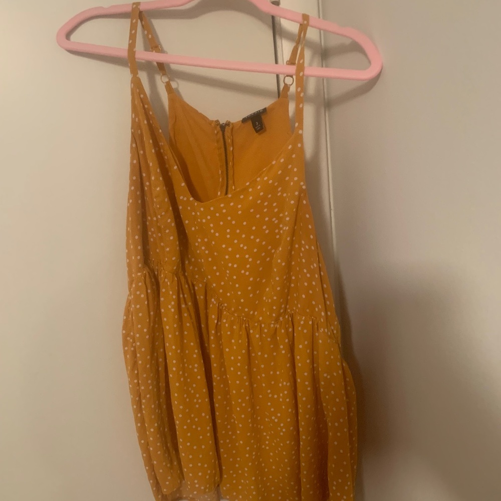 Torrid babydoll yellow polka dot top